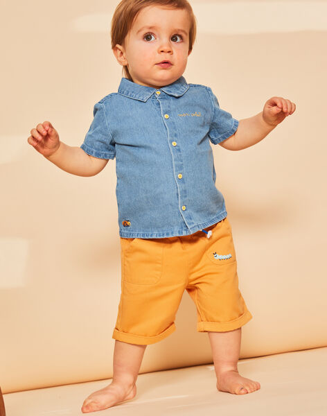 Chemise en denim bleue à manches courtes : achat en ligne - Chemise, T-shirt & Polo | SergentMajor