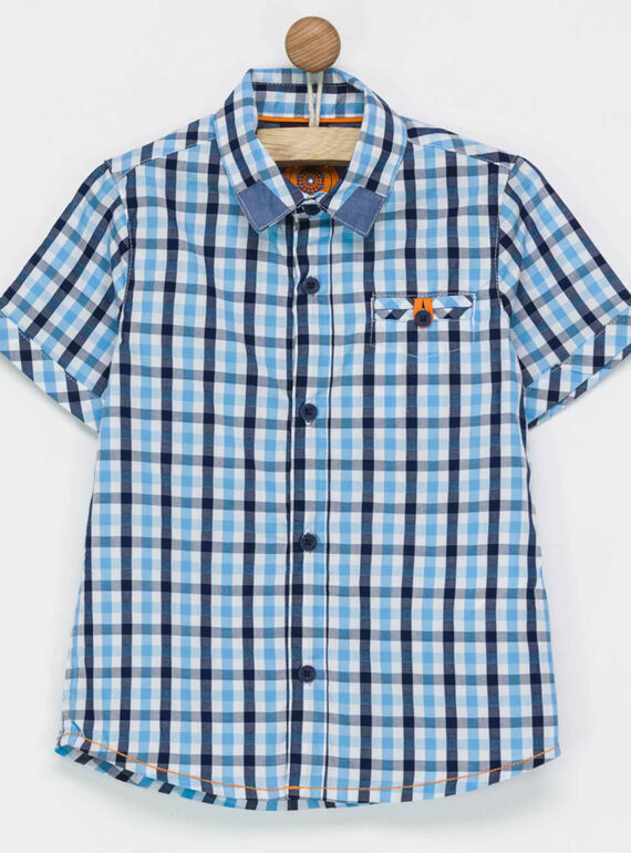 Chemise bleue à carreaux NOCIAGE / 18E3PGJ1CHM213
