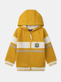 Sweat à capuche zippé jaune Garçon NAEPODAGE / 25H3PG32JGHB106