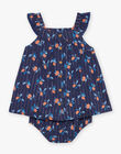 Robe et culotte bleu marine à imprimé fruit FAZOE / 23E1BFR2ROB070