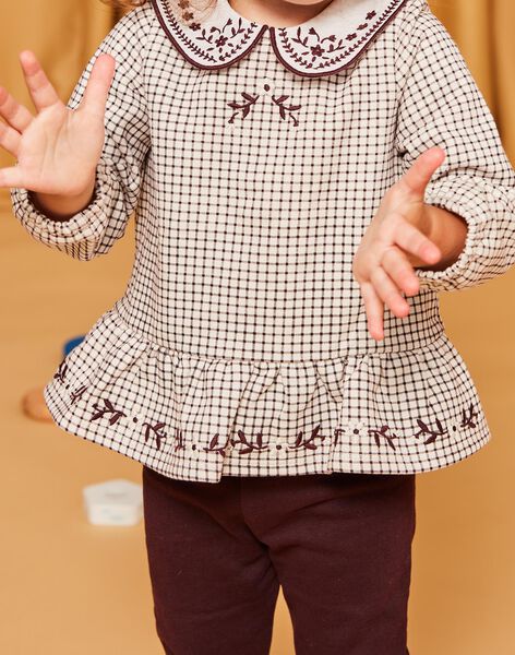 Ensemble blouse et legging bébé fille en molleton DAKORALIE / 22H1BFR1ENS006