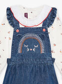 Ensemble body et robe salopette en jean bébé fille CABRIGITTE / 22E1BF71ENSP274