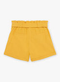 Short jaune moutarde en coton et en lin FOSHOETTE 2 / 23E2PFP2SHOB106
