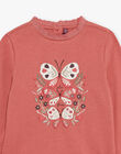 T-shirt rose Papillon DUNETTE / 22H2PFR2TMLD332