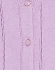 Gilet violine en maille ajourée FLAJOUETTE / 23E2PFO1CAR712