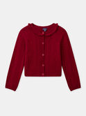 Cardigan rouge à col volant Fille NOMALETTE / 25H2PFP2CAR050