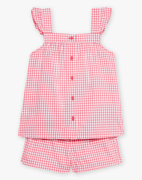 Pyjama rose à imprimé vichy enfant fille CHOUVYETTE / 22E5PF54PYJ302