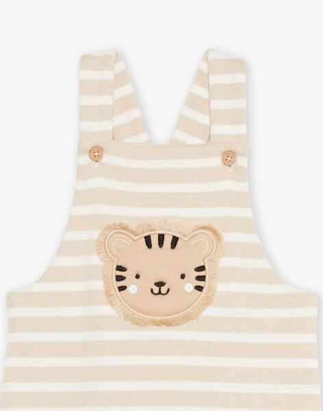 Salopette beige clair à rayures FAGAEL / 23E1BGD1SAL801