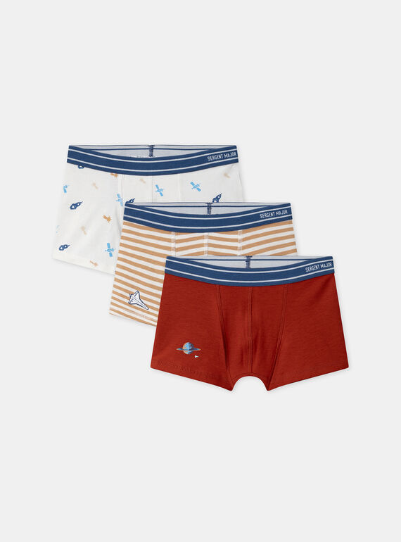 Lot de 3 boxers à rayures, imprimé ou uni Garçon NUITRIAGE / 25H5PGC2BOX506