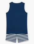 Débardeur et short bleu marine et blanc en jersey FRUPLAGE4 / 23E3PGU3ENS622