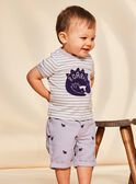 T-shirt lilas manches courtes à rayures FAOCTAVE / 23E1BGO1TMCH700