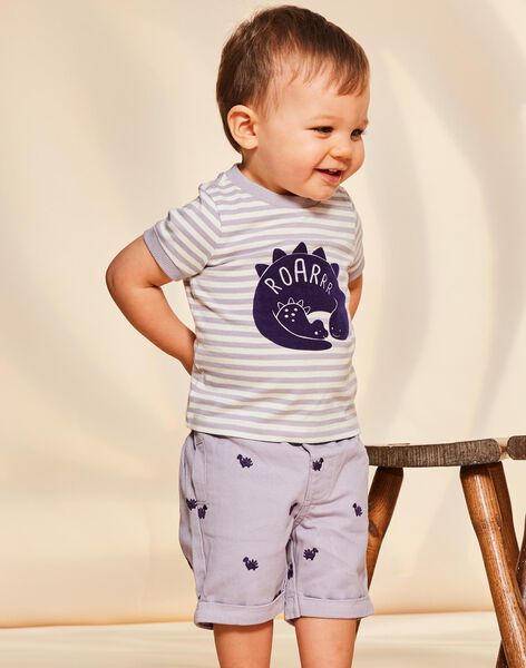T-shirt lilas manches courtes à rayures FAOCTAVE / 23E1BGO1TMCH700