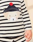 Pyjama deux pièces beige clair chiné en velours avec broderie tête de chien FEDOUDOU / 23E5BG21PYJA011