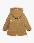 Manteau 3 en 1 kaki à fleurs dorés DRAKALETTE / 22H2PFM1PAR604