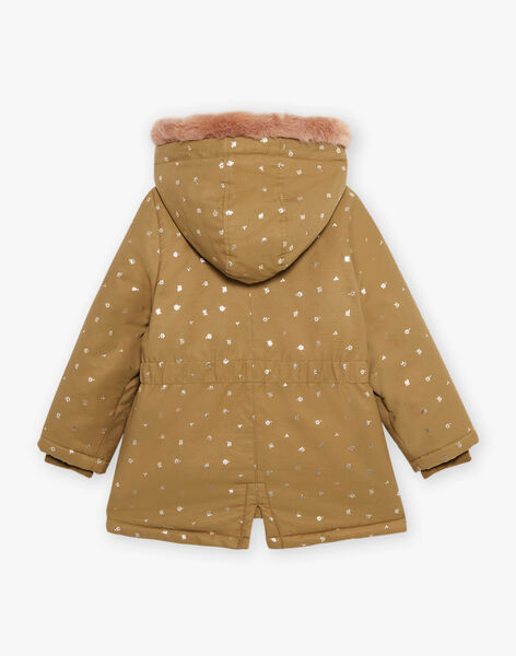Manteau 3 en 1 kaki à fleurs dorés DRAKALETTE / 22H2PFM1PAR604