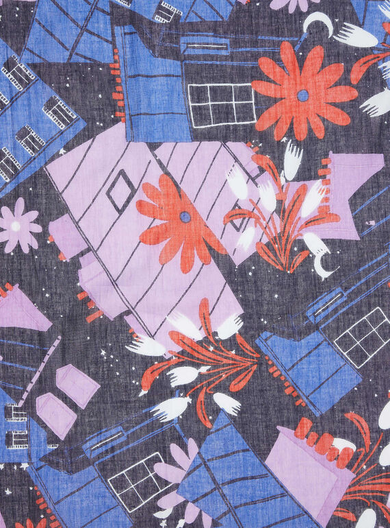 Foulard Camille Witt imprimé toits de Paris DOFOULETTE / 22H4PFT1ECH705