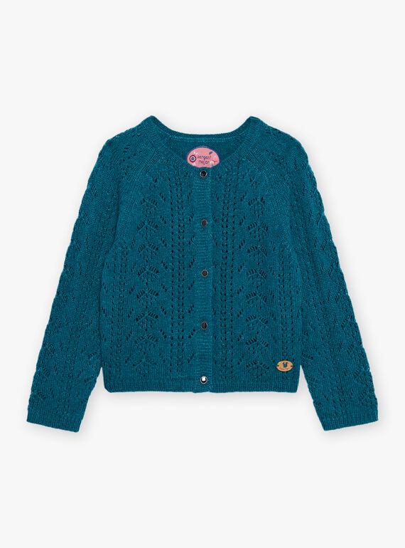 Cardigan ajouré bleu canard DYZETTE / 22H2PFU1CAR714