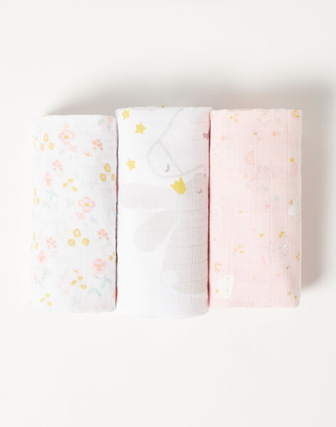 Lot De 3 Langes Bebe Fille