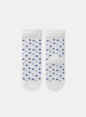 Chaussettes écrues jacquard fleur MEFLERETTE / 25E4PF81SOQ114