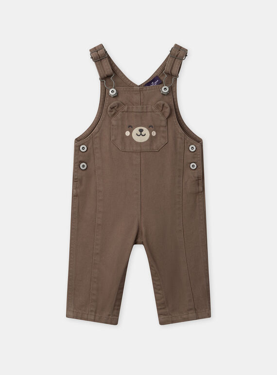 Salopette marron avec poche ours Bébé Garçon NAFLORENT / 25H1BGS2SAL821