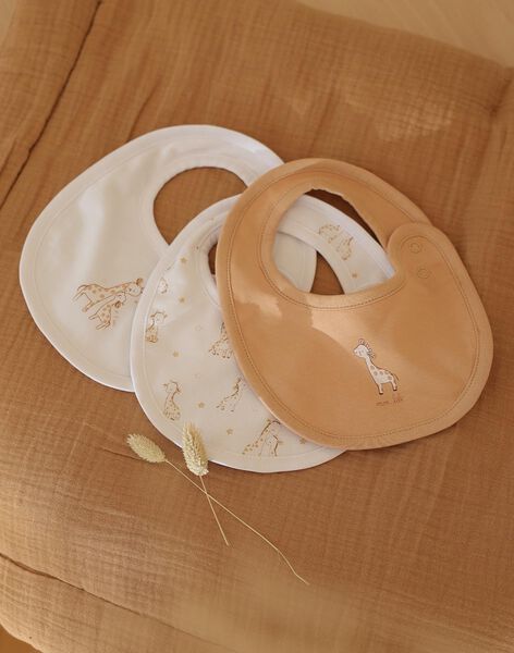 3 bavoirs Girafe en jersey caramel : achat en ligne - Pointe éponge & Langes | SergentMajor