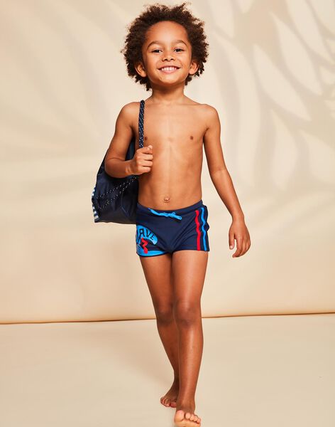 Boxer de bain bleu marine à motif surfeur FRYMUAGE / 23E4PGL1MAI070