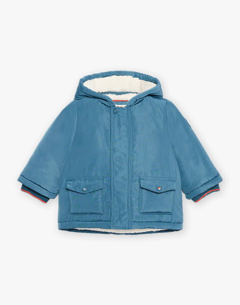Parka bleu canard à capuche DIROMEO / 22H1BGN1PAR714