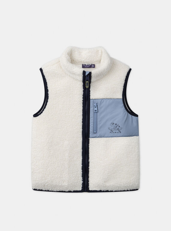 Gilet blanc en moumoute sans manches Garçon NUSHERPAGE / 25H3PGQ1GTV009