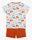 Pyjama écru et rouge à imprimé savane FLODRAGE / 23E5PG35PYJ001