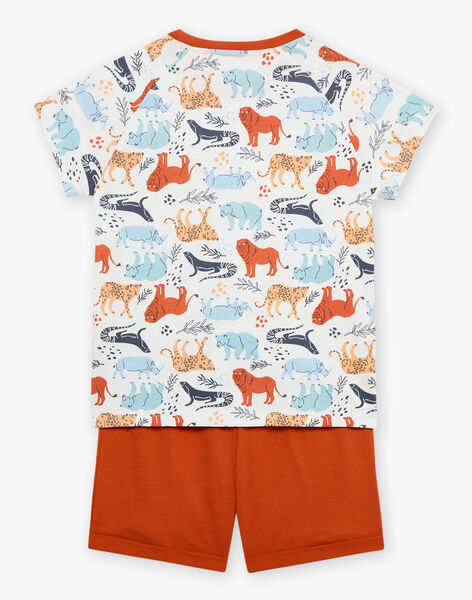 Pyjama écru et rouge à imprimé savane FLODRAGE / 23E5PG35PYJ001