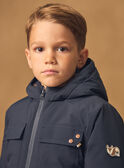 Parka 2 en 1 bleu foncé ou marron matelassé à manches longues Garçon NINCARAGE / 25H3PGE2PARC214