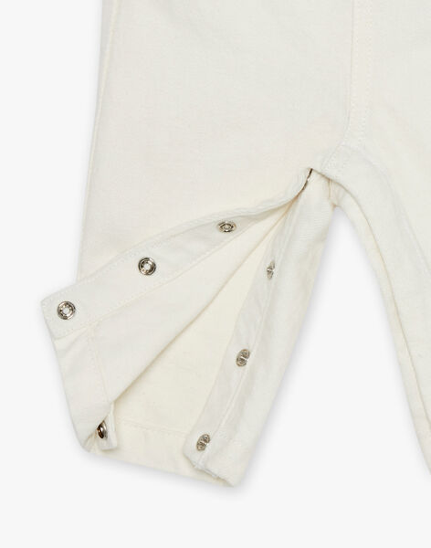 Salopette longue en denim écru avec broderie FAMOUSSE / 23E1BGN1SAL001