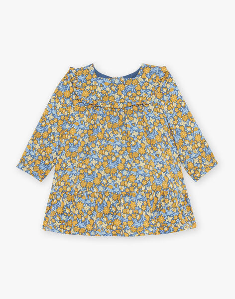 Robe à volants bleu marine à fleurs FABETTY / 23E1BF81ROB070