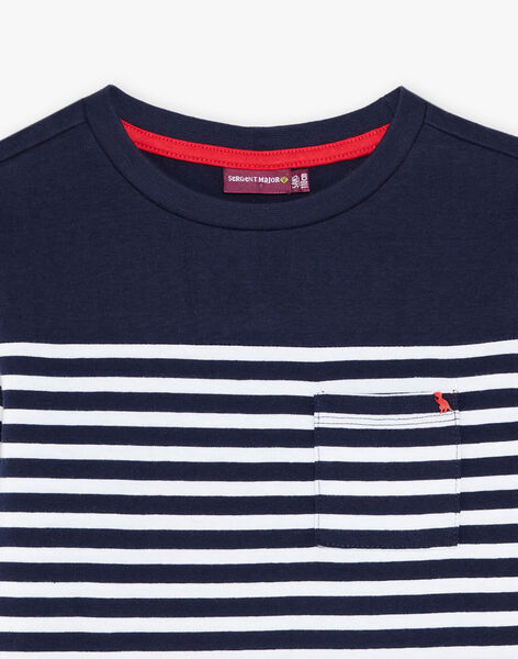 T-shirt à rayures bleu marine et blanc FRIXOLAGE1 / 23E3PGB1TMLC243