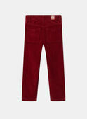 Pantalon en velours rouge LAROVAGE / 24H3PGR2PAN501