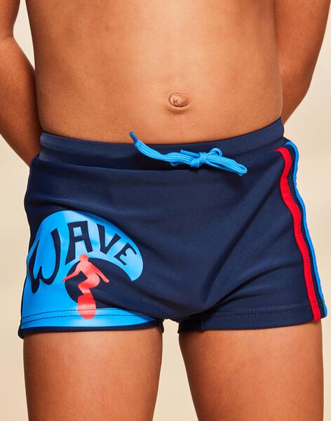 Boxer de bain bleu marine à motif surfeur FRYMUAGE / 23E4PGL1MAI070