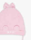 Bonnet rose en tricot avec oreilles 3D FIMADDY / 23E4BF52BON030