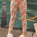 Legging écru à fleurs