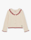 Cardigan beige et rouge à volants DRICARETTE / 22H2PFX1CAR808