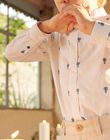 Chemise blanche retroussable avec broderies FREBRAGE / 23E3PGI3CHM000