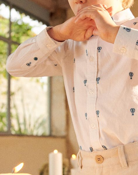Chemise blanche retroussable avec broderies FREBRAGE / 23E3PGI3CHM000