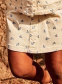 Jupe en jean vanille à fleurs FAJUPETTE / 23E2PF81JUP632
