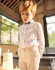 Chemise blanche retroussable avec broderies FREBRAGE / 23E3PGI3CHM000