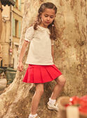 Blouse blanche à col noué et manches bouffantes Fille NENOUETTE / 25H2PFK1CHE001