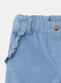 Pantalon bleu en velours côtelés LARABETTE / 24H2PFS1PAN205