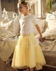 Jupe jaune asymétrique en tulle paillettée FYMETTE / 23E2PFG1JUPB104