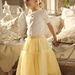 Jupe jaune asymétrique en tulle paillettée