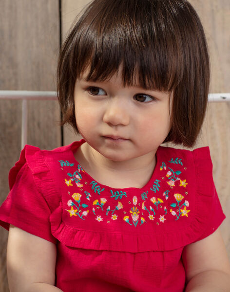 Blouse Rmanches Courtes Rouge Brodee Bebe Fille T Shirt Et Chemisier Bebe Sergentmajor