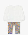 Chemisier écru avec legging et bandeau bleu marine à fleurs 23E1BF81ENS001