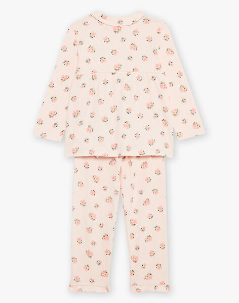 Ensemble pyjama rose pâle à coeur et fleur FLOMOETTE / 23E5PF24PYJD300